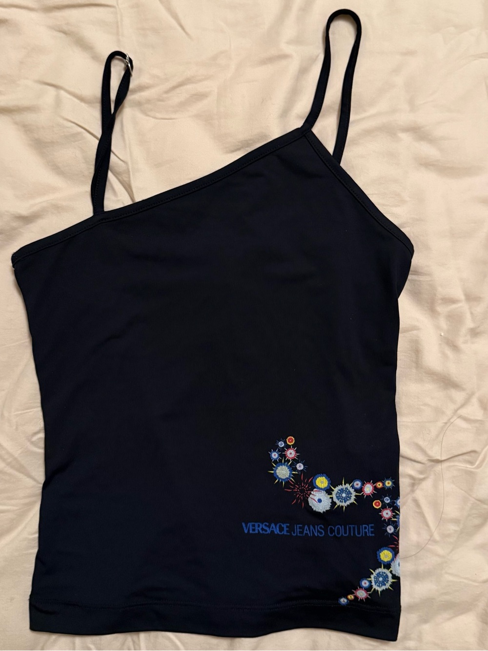 Versace Jeans Couture Black Asymmetrical Cami